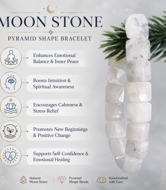 Moonstone Pyramid Shape AAA Bracelet