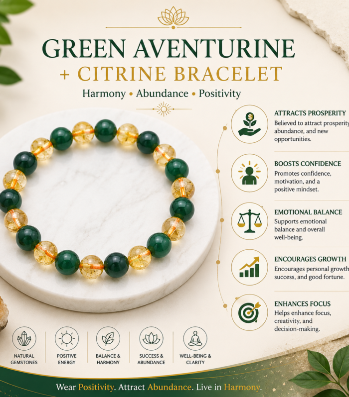 Green Aventurine + Citrine Bracelet