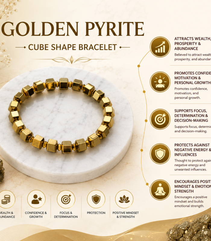 Golden Pyrite Cube Bracelet