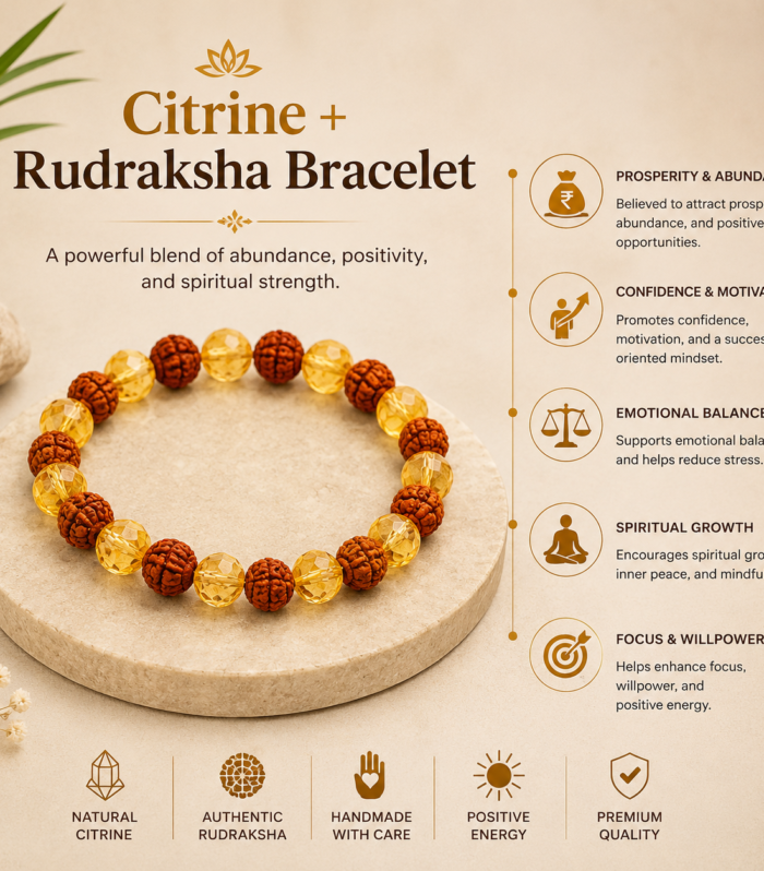 Citrine + Rudraksha Bracelet