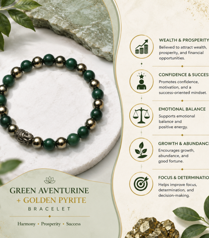 Green Aventurine + Pyrite Bracelet