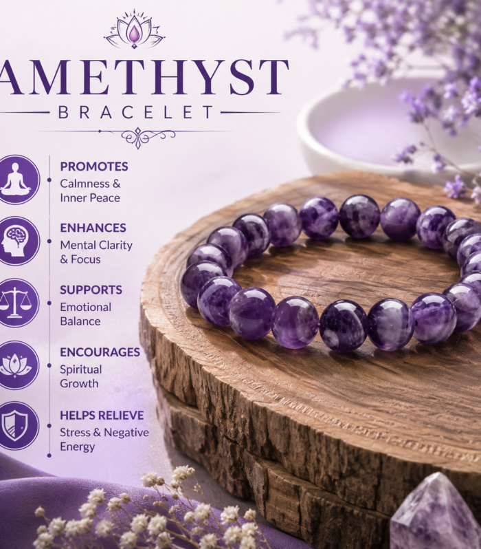Natural Amethyst 10mm Bracelet