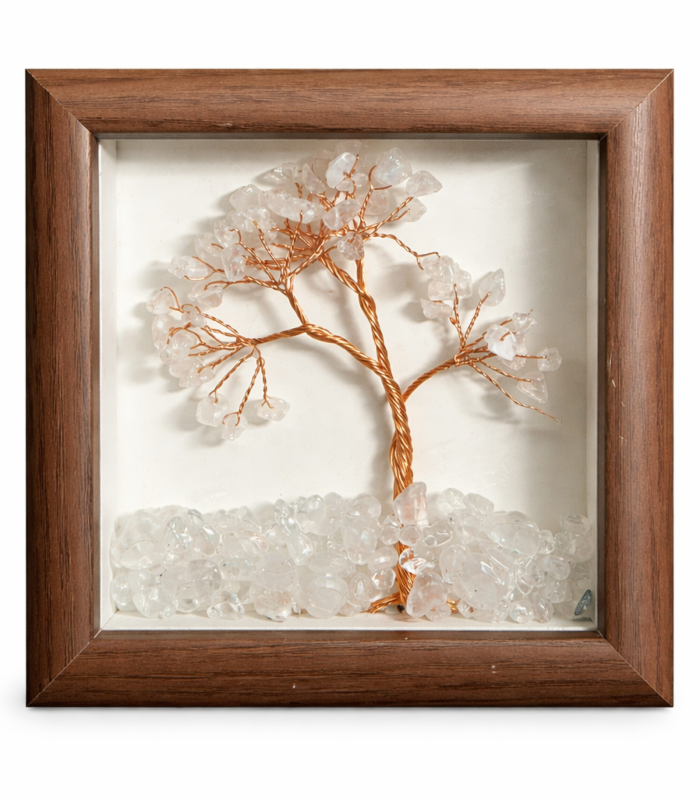 Clear Quartz Crystal Tree Frame – Handcrafted Energy