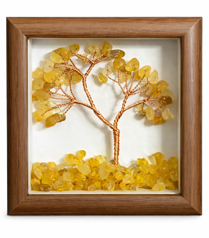 Citrine Crystal Tree Frame – Symbol of Abundance, Positivity & Inner Power
