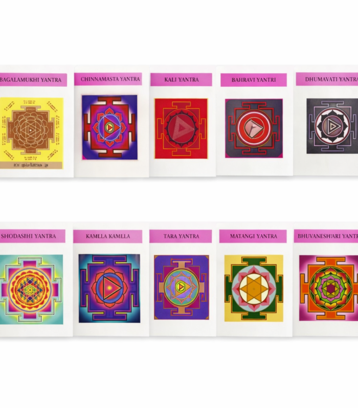 Ten Maha Vidya Yantra Cards Set (Das Mahavidya Sacred Symbols)