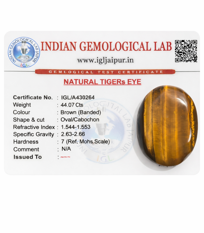 Natural Tiger’s Eye Gemstone Oval Cabochon | 44.07 Carat