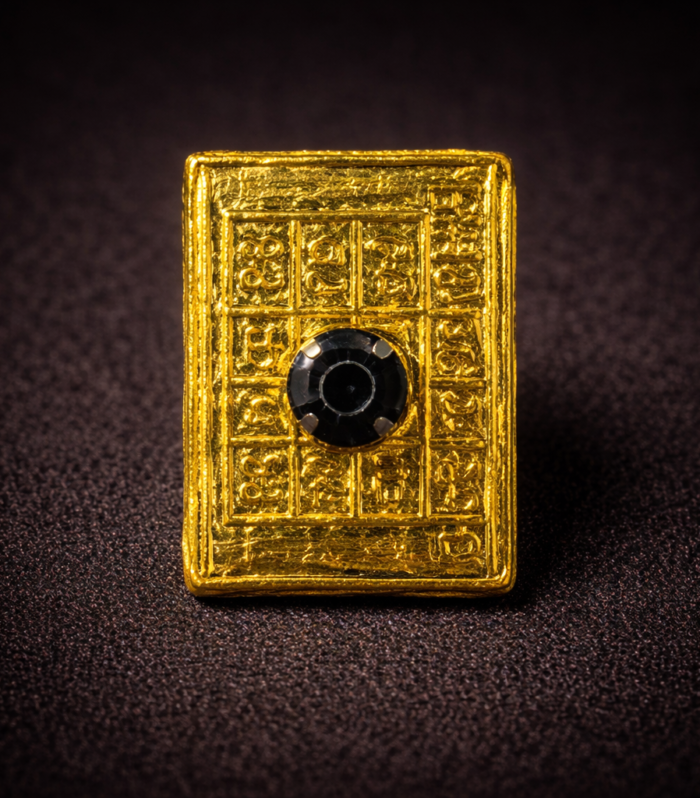 Shani Ratna Yantra – Energized Saturn Protection Talisman with Black Gemstone