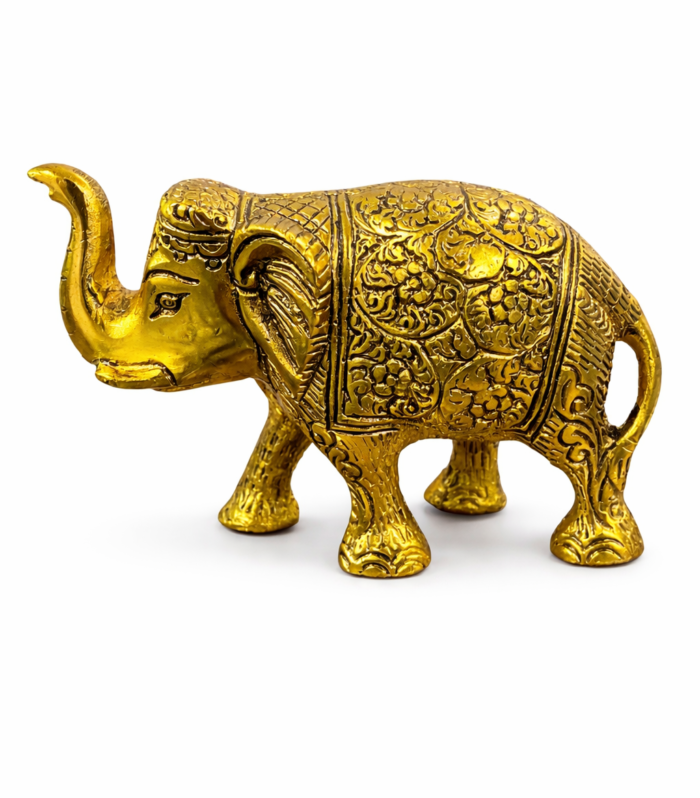 Golden Elephant Figurine – Symbol of Prosperity, Strength & Positive Energy