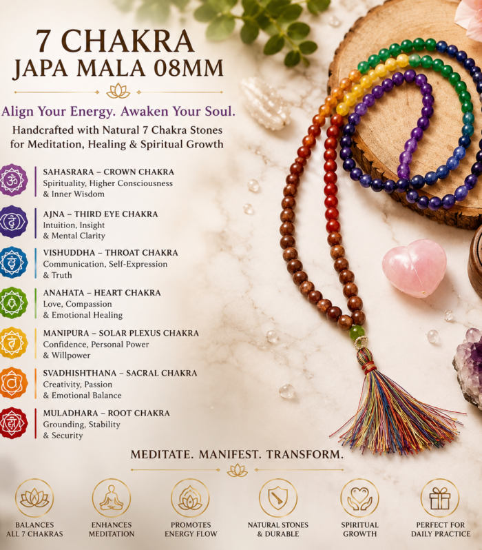7 Chakra Japa Mala 08MM