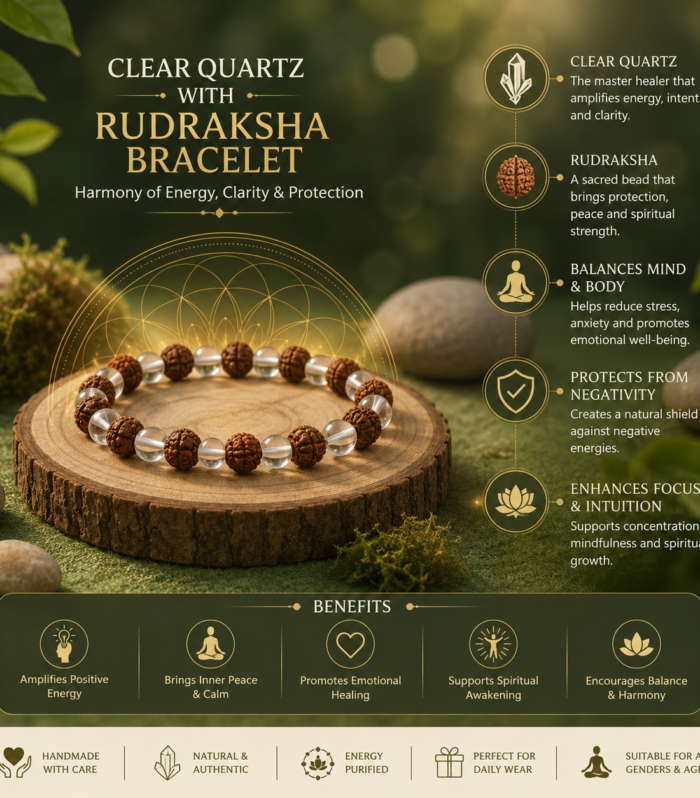 Clear Quartz with Rudraksha Bracelet
