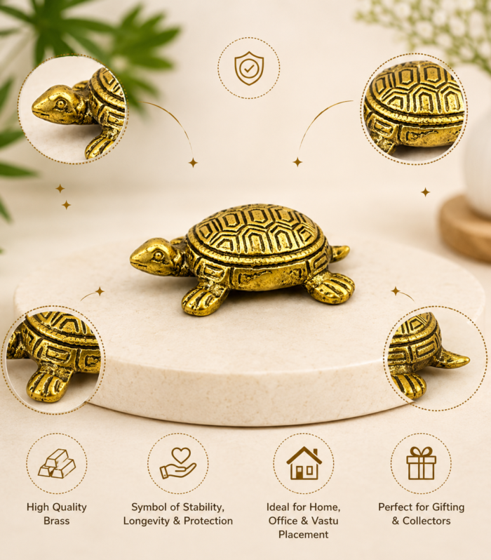 Brass Tortoise Statue Small Size