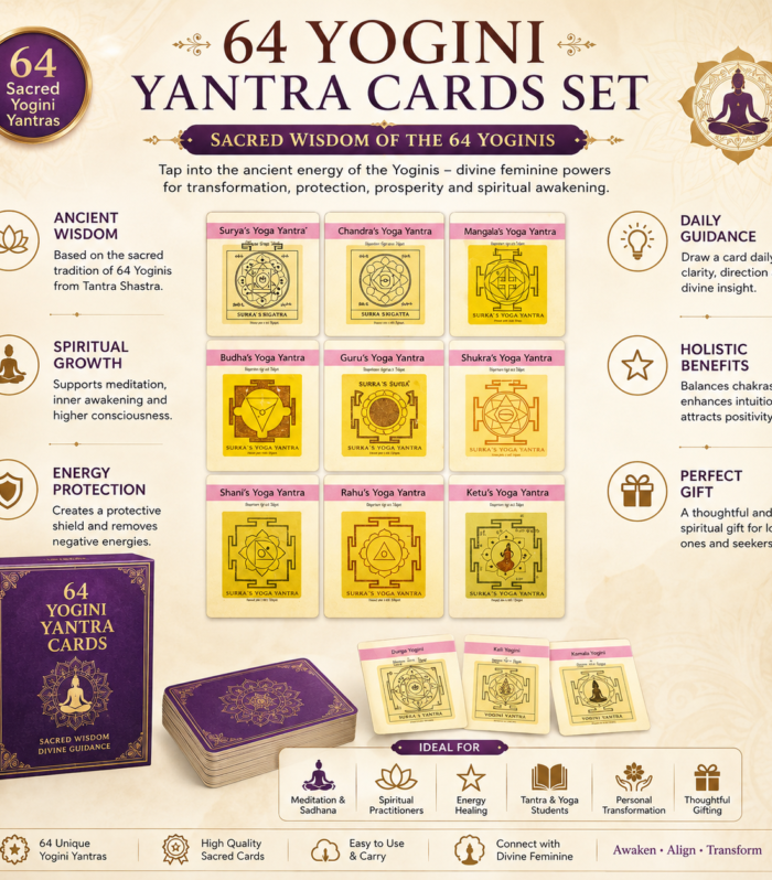 64 Yogini Cards Set | Sacred Yogini Yantra Cards for Spiritual Practice & Energy Work