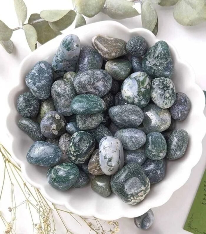 Natural Moss Agate Tumbles