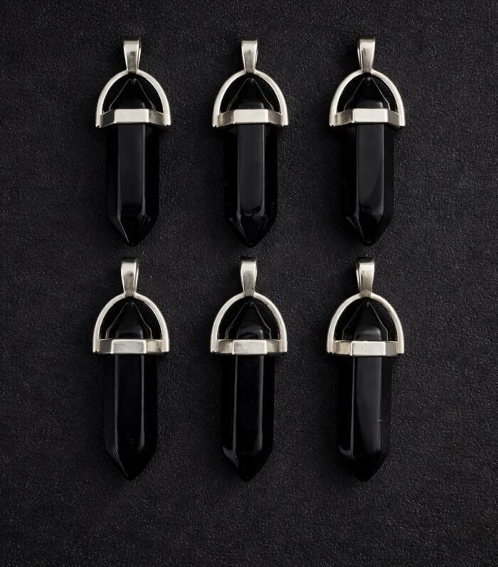 Black Tourmaline Crystal Pendant – Protective Healing Stone for Energy Shield
