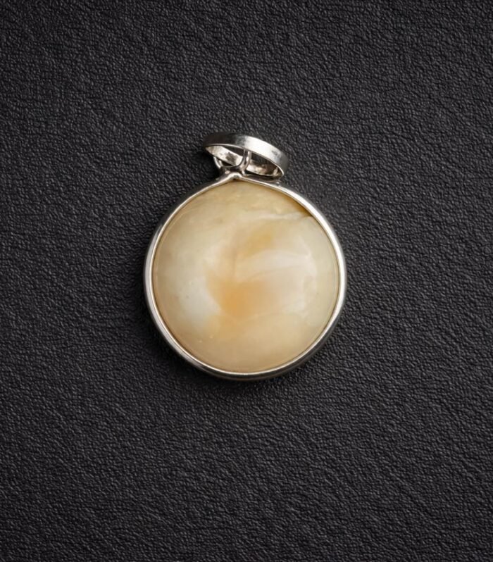 Natural Citrine Gomti Chakra Pendant – Prosperity & Wealth Attraction Stone