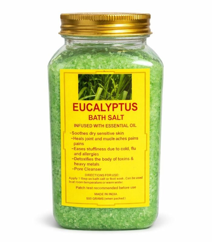 Eucalyptus Bath Salt Infused with Essential Oil – Relaxation & Detox Soak (500g)