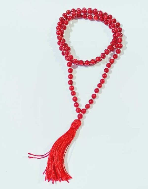 Natural Laal Moonga Mala | Red Coral Rosary for Mangal Shanti & Spiritual Strength