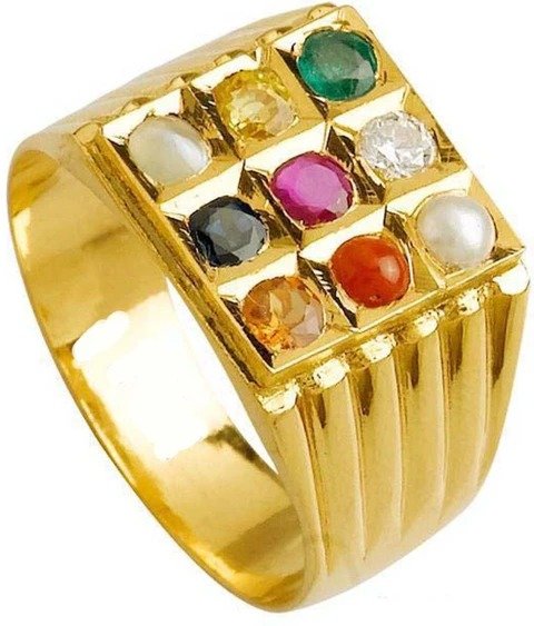 Elegant Navratna Ring – Astrological Gemstone Jewelry for Positive Energy and Protection