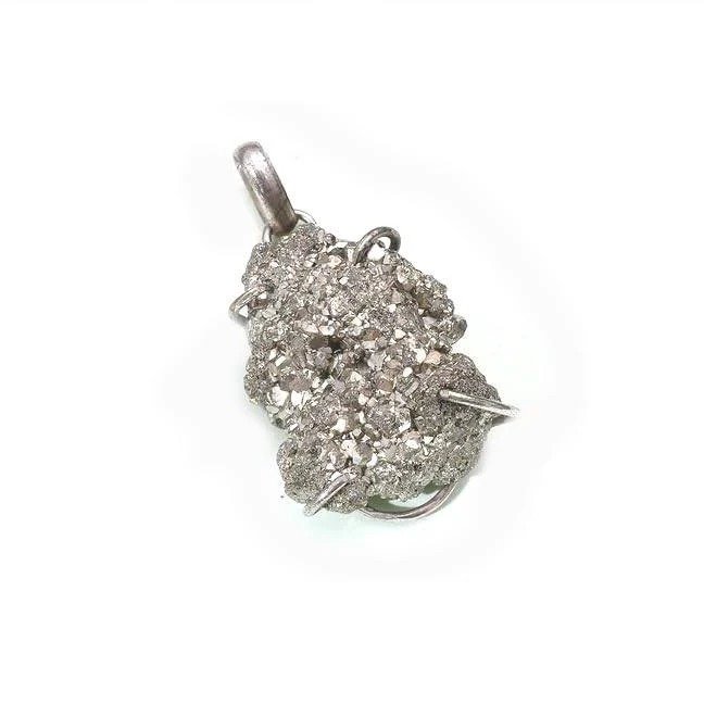 Natural Pyrite Raw Stone Pendant – Crystal Protection & Abundance Pendant