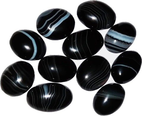 Natural Black Sulemani Hakik Stones for Protection and Luck