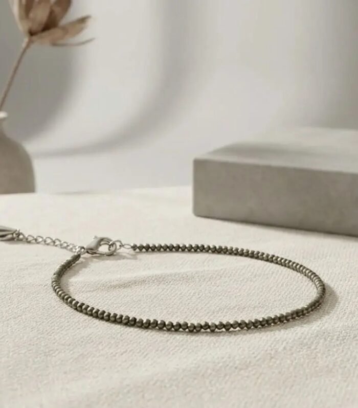 Pyrite Anklet – Natural Pyrite Beads Anklet for Wealth & Positive Energy