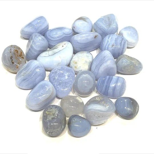 Blue Lace Agate Tumbles - 250 Gram