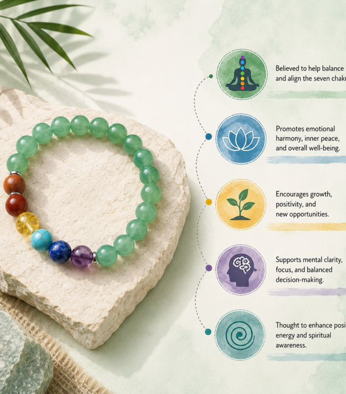 Green Aventurine + Seven Chakra Bracelet