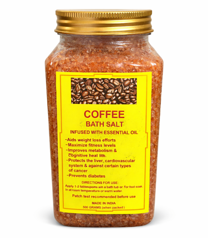 Coffee Bath Salt with Essential Oils – Aromatic Detox & Revitalizing Bath Soak (500 g)