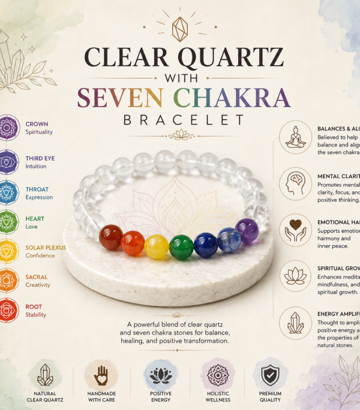 Clear Quartz 7 Chakra Bracelet