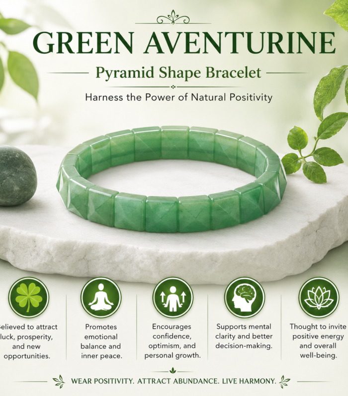 Green Aventurine Pyramid Shape AAA Bracelet