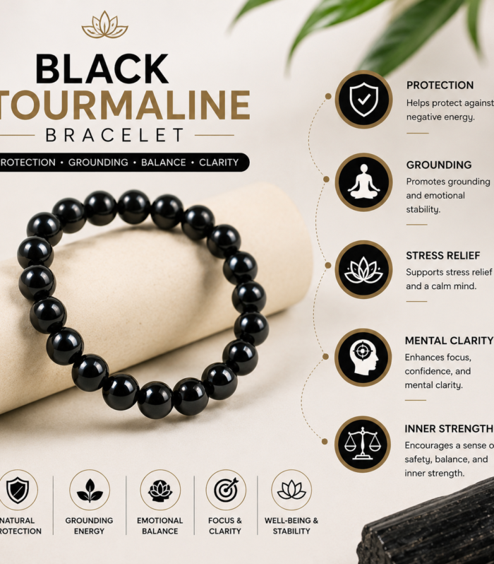 Natural Black Tourmaline Bracelet 10mm (AAA Quality)