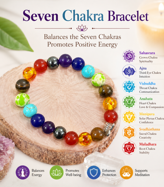7 Chakra 10 MM Bracelet