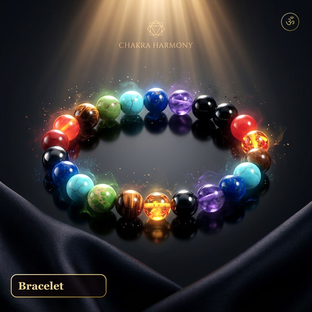 7 Chakra Clear Crystal Bracelet for Meditation &amp; Spiritual Practice